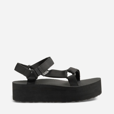 Teva Flatform Universal - Women's Teva Sandals - Black | India (RPOL49107)